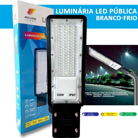 Luminária Led 100w 200w 300w 400w Iluminação Publica Poste Prova Dágua