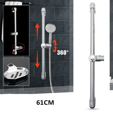 Cm Stainless Steel Chrome Shower Riser Rail Set Adjustable Shower