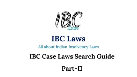 Ibc Laws Case Laws Search Guide Part Ii Youtube