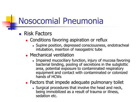 PPT - Nosocomial Pneumonia PowerPoint Presentation, free download - ID ...