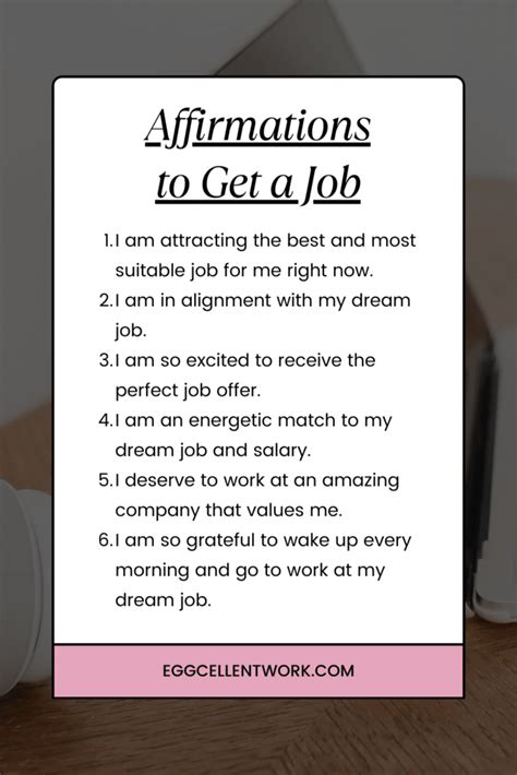 111 Powerful Affirmations For Manifesting Your Dream Job