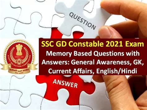 Ssc Gd Constable Memory Based Questions With Answers Check