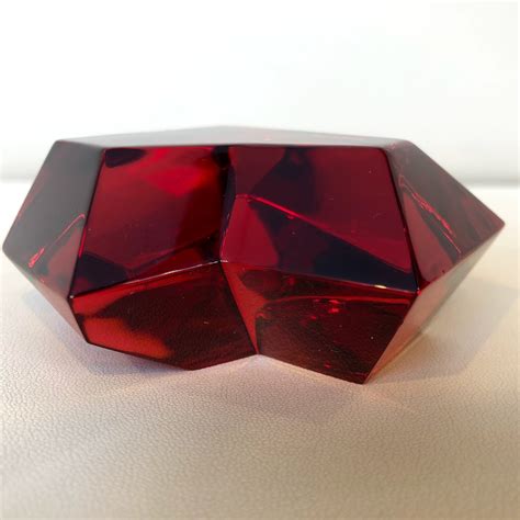 Baccarat Red Crystal Heart Paperweight