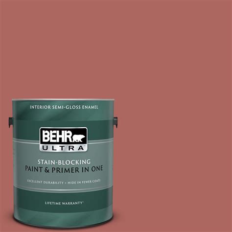 BEHR ULTRA 1 Gal PPU2 13 Colonial Brick Semi Gloss Enamel Interior