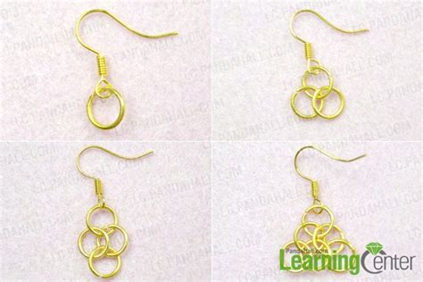 How To Make Golden Chain Maille Earrings With Crystal