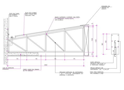 Canopy plan detail dwg file - Cadbull