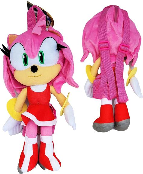 Sonic The Hedgehog Amy Rose Sonic Plush Backpack 16 inch - Pink ...