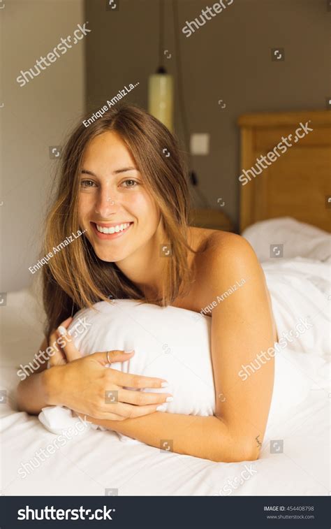 Attractive Brunette Girl Morning Bed Stock Photo 454408798 Shutterstock