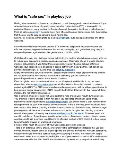 Ppt What Is Safe Sex In Playboy Job Powerpoint Presentation Free