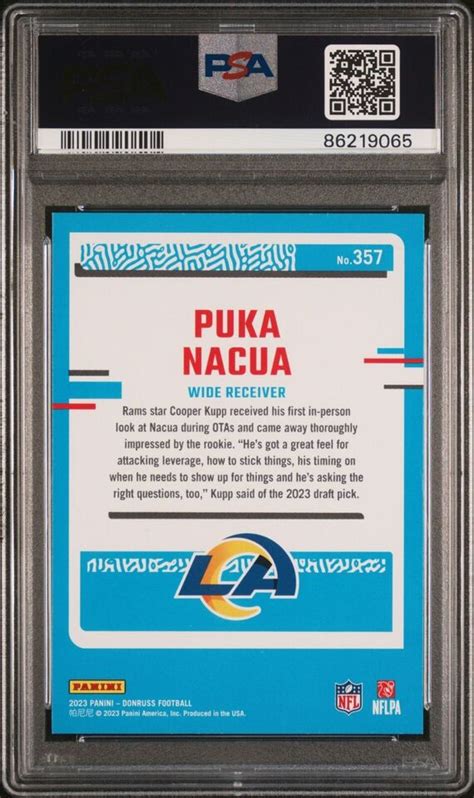 2023 Panini Donruss 357 Puka Nacua Rated Rookie PSA 10 EBay