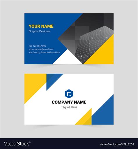 Simple business card template Royalty Free Vector Image