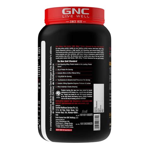 Buy GNC GOLD SERIES 100 WHEY PROTEIN ADVANCED VANILLA 2 LBS