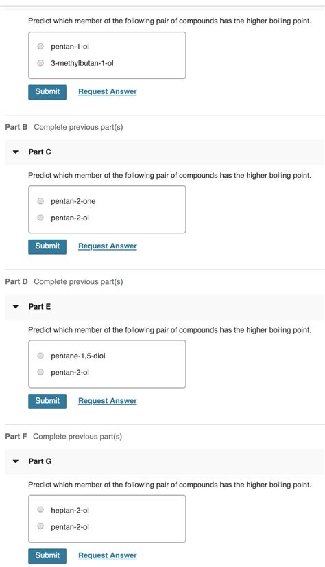 Solved Predict Which Member Of The Following Pair Of Chegg