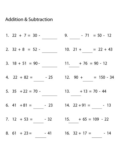 Addition And Subtraction Up To 1000 Worksheet