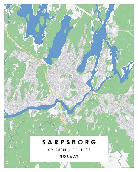 SARPSBORG City Digital Map Poster – Geographical | Maps & More