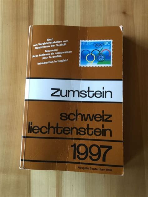 Zumstein Briefmarkenkatalog Schweiz Lichtenstein 1997 Kaufen Auf Ricardo