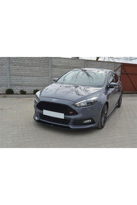 Maxton Design Spoiler Pod Přední Nárazník Ver 2 Pro Ford Focus St Mk3 Facelift Carbon Look