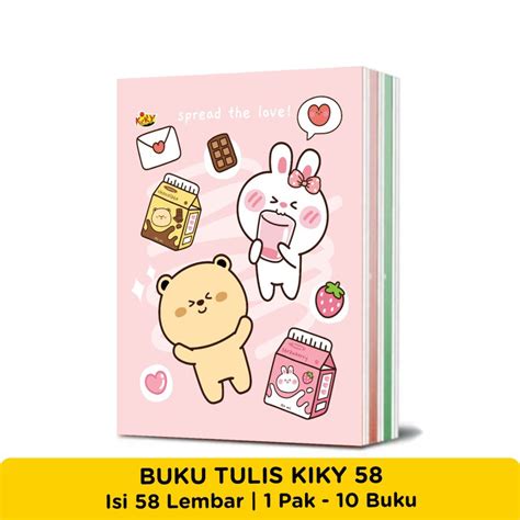 Jual Buku Tulis Kiky 58 Motif Random 1 Pak Isi 10 Buku Shopee Indonesia