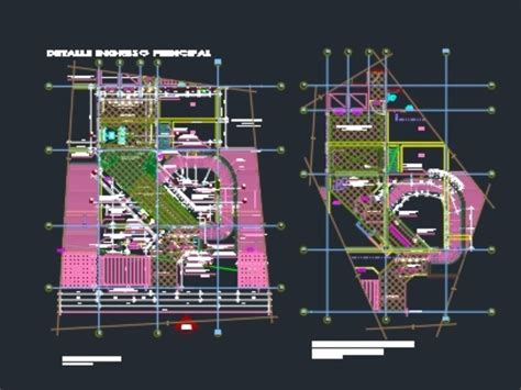 Detalles De La Zona De Ingreso En Autocad Librer A Cad