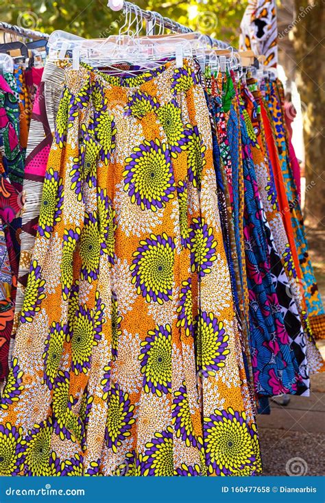 Colorful West African Clothing at an Outdoor Market Stock Photo - Image ...