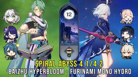 C0 Baizhu Hyperbloom And C0 Furina Mono Hydro Genshin Impact Abyss 4