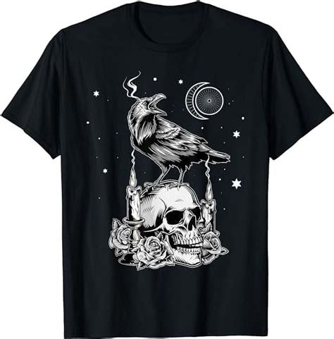 Black Crow Raven Skull Viking Norse Occult Gothic T Shirt Walmart