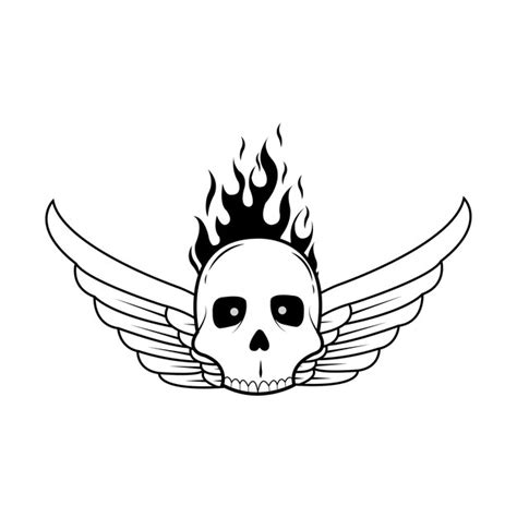 Premium Vector Premium Vector Skulls Fire Design Hand Drawn