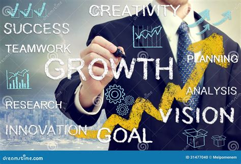 Business Man With Concepts Representing Growth And Success Stock Photo