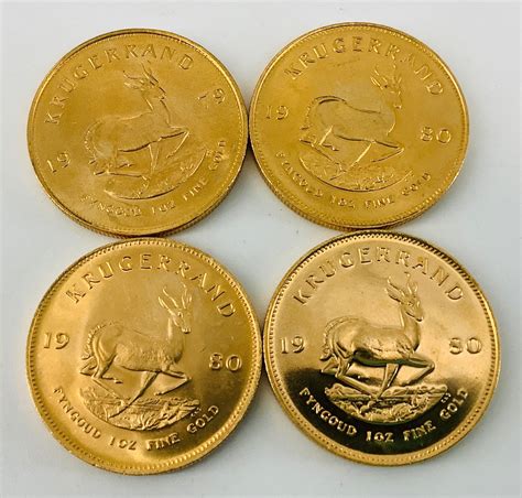 Lot - (4) South African Krugerrand Gold Coins