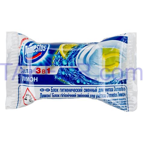 Блок д/унитаза Domestos Сила 3в1 Лимон гигиенич сменный 40г купить ...