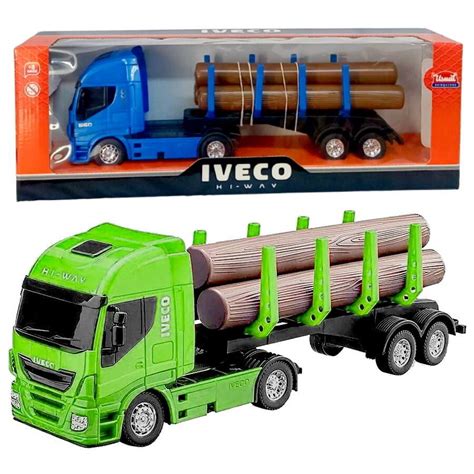 Caminhao Brinquedos - Caminhão Brinquedo Infantil Carga de Madeira Grande Iveco