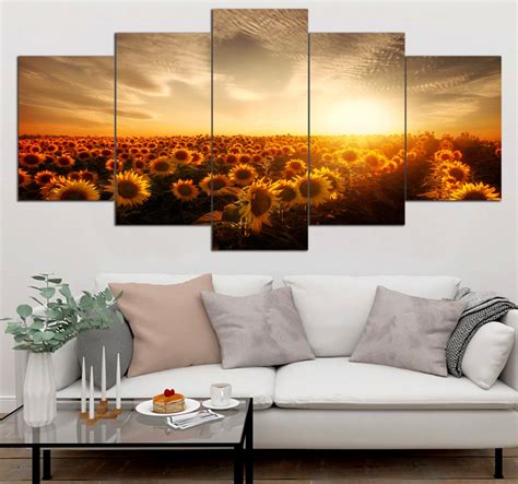 Sunflowers 5 Piece Canvas Wall Art Set Decor Wall Canvas Canvas Wall