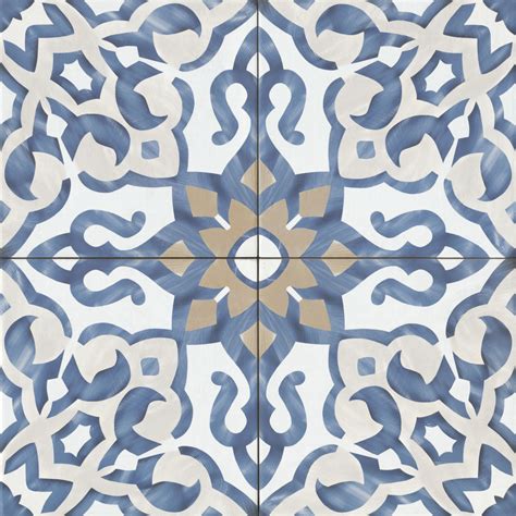 Villa Azul 10 X 10 Matte Porcelain Tile In Blue Bedrosians Tile And Stone