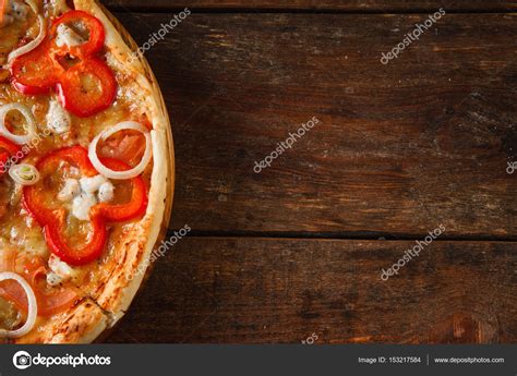 Appetizing pizza, italian food background flat lay — Stock Photo © golubovystock #153217584