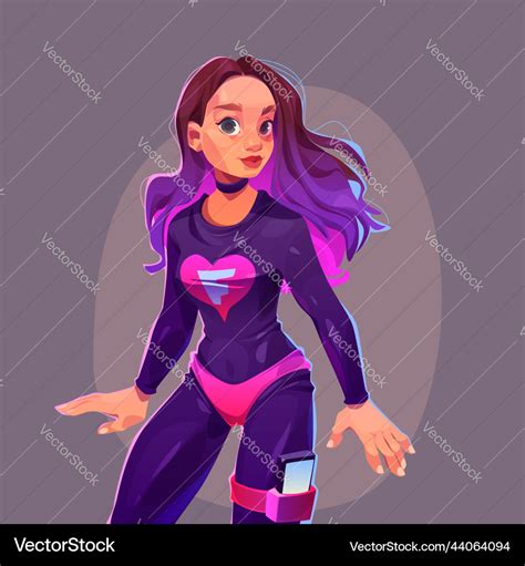 Girl Superhero Cartoon Character Young Sexy Woman Vector Image