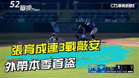 「國防部長」張育成連3戰敲安 外帶本季首盜｜52華視ctsports｜20240502 Youtube