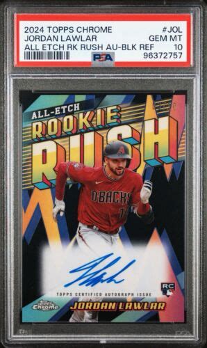 Topps Chrome All Etch Rookie Rush Jordan Lawlar Black Auto Psa