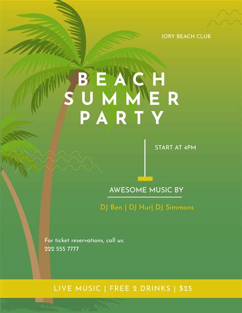 Free Beach Flyer Template Edit Online And Download