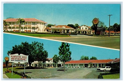 C1950 S Malloy S Motel And Restaurant Multiview Cottages Marianna Florida Postcard United States