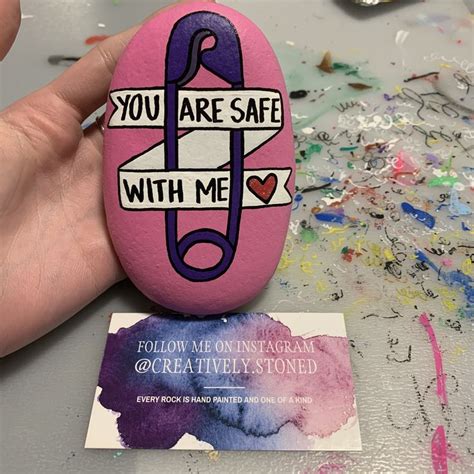 You Are Safe With Me Hand Painted Painted Rocks Popsockets