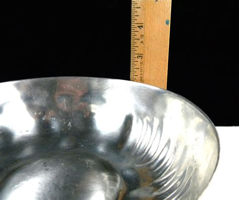 Vintage Pewter Bowl Hand Made By Les Potstainiers Hutois Finstain Ebay