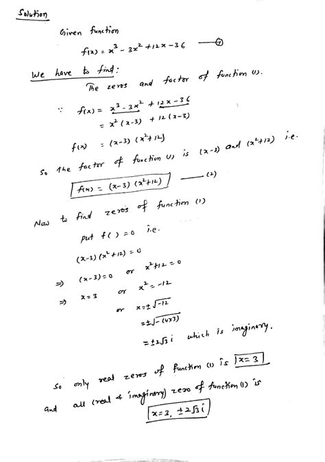 Solved Find All Zeros And Factor The Function Completely Fxx3 3x2