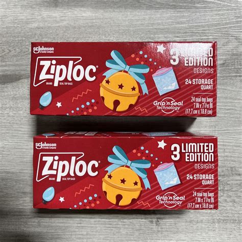 Ziploc Limited Edition Holiday Storage Bags 1 Quart 24 Seal Top Lot 2