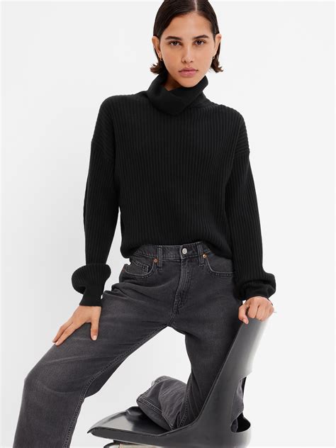 Cashsoft Rib Turtleneck Sweater Gap