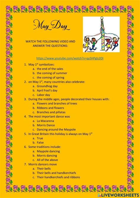 May Day Exercise Live Worksheets Worksheets Library