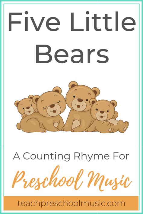 Free Counting Rhyme: Five Little Bears - Teach Preschool Music