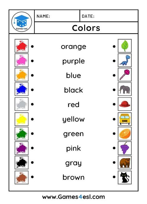 A worksheet about colors in English Esl Worksheets For Beginners ...