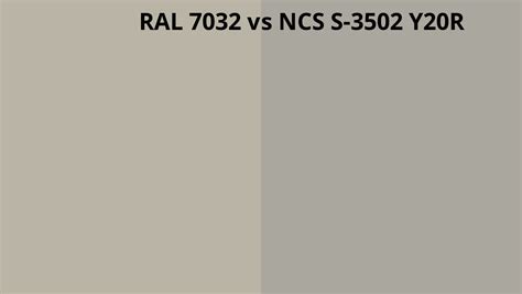 Ral 7032 Vs Ncs S 3502 Y20r Ral Colour Chart Uk