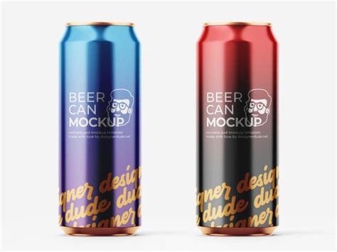 High Resolution Beer Can Mockup PSD - Free Download