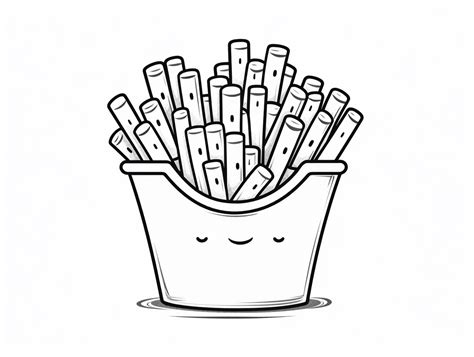 Crispy French Fries Coloring Coloring Page